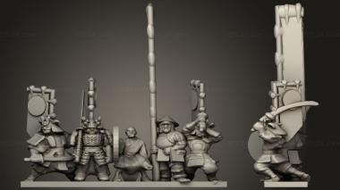 Military figurines Samurai Footmen Strip 3d model