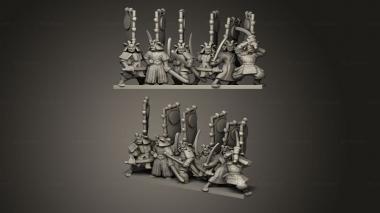 Military figurines Samurai Footmen Strip 3d model