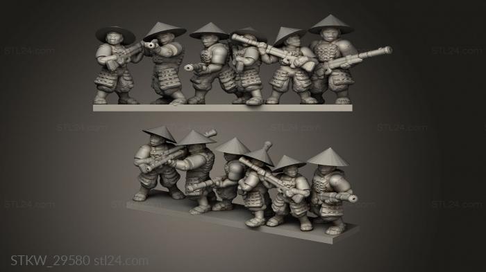Military figurines (Samurai Gunners, STKW_29580) 3D models for cnc