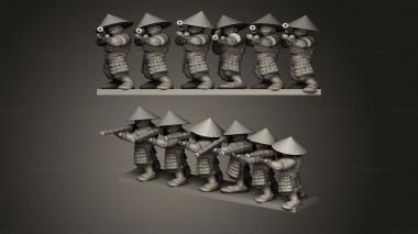 Military figurines Samurai Gunners 3d model