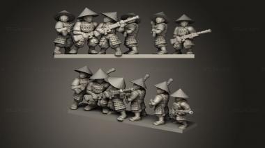 Military figurines Samurai Gunners 3d model