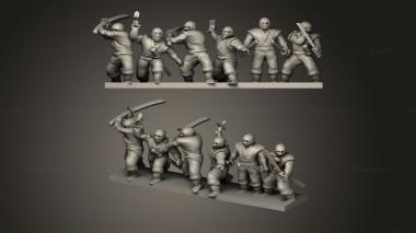 Military figurines Samurai Ninja Stand 3d model