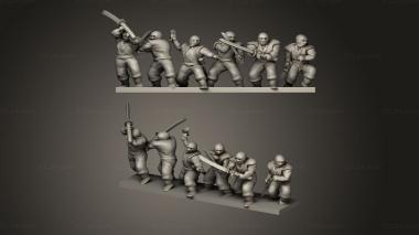 Military figurines Samurai Ninja Stand 3d model