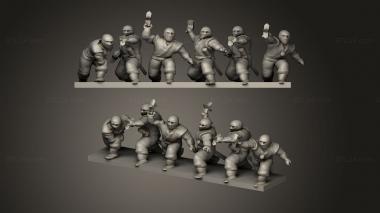 Military figurines Samurai Ninja Stand 3d model