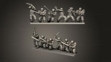 Military figurines Samurai Ninja Stand 3d model