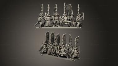 Military figurines Samurai Shogun General Servant 3d model