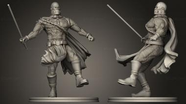 Military figurines Dart Revan Mystery Warrior Three Victim Two Platform 3d model