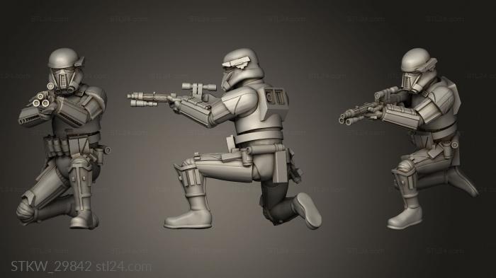 Military figurines (Death Troopers Con Granadero necro trooper heavy, STKW_29842) 3D models for cnc