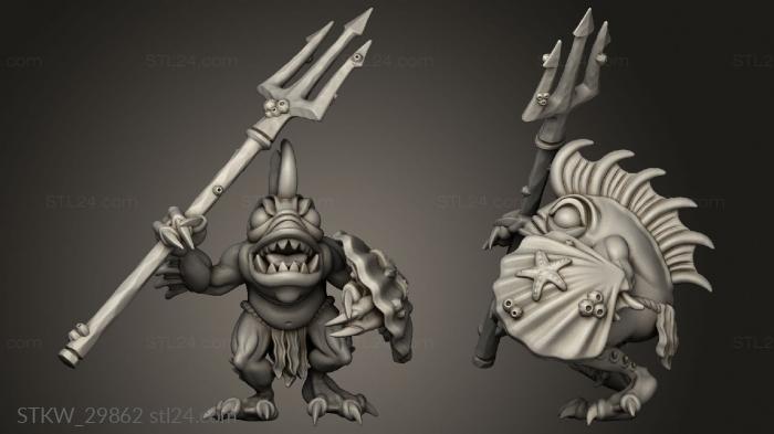Military figurines (Deep Sea Creatures Fish Men Man, STKW_29862) 3D models for cnc