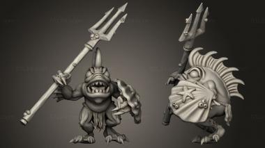 Military figurines Deep Sea Creatures Fish Men Man 3d model