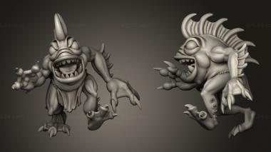 Military figurines Deep Sea Creatures Fish Men Man Runner 3d model