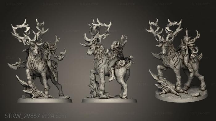 Military figurines (Deepwood Alfar Endelshar on Forest King bow, STKW_29867) 3D models for cnc