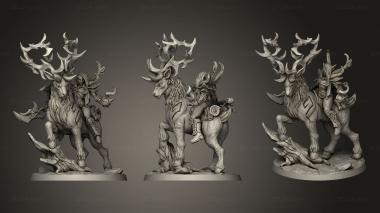 Military figurines Deepwood Alfar Endelshar on Forest King bow 3d model