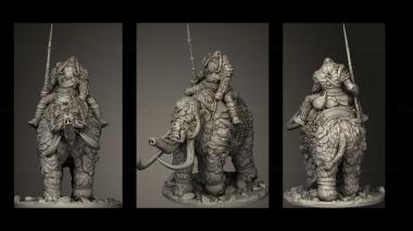 Military figurines Mammoth Rider 3d model