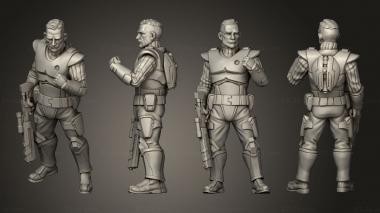 Military figurines Authority Rangers idle commander no helemt 3d model