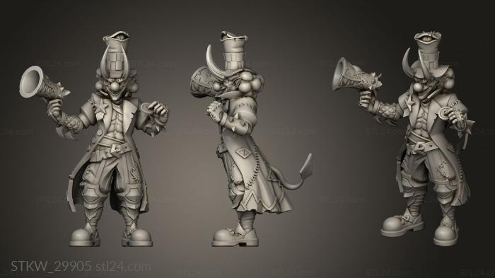 Military figurines (DEMONIC Circus Clown barker, STKW_29905) 3D models for cnc