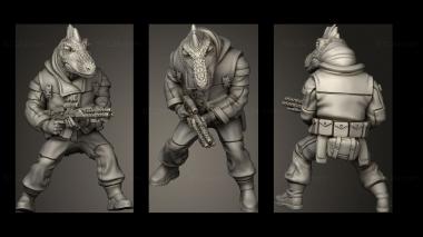Military figurines denizens Daro jawline 3d model