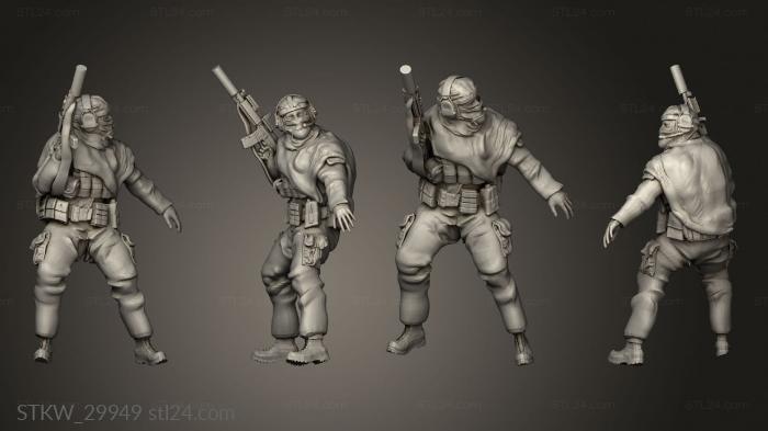 Military figurines (DESERT Squad Leader, STKW_29949) 3D models for cnc