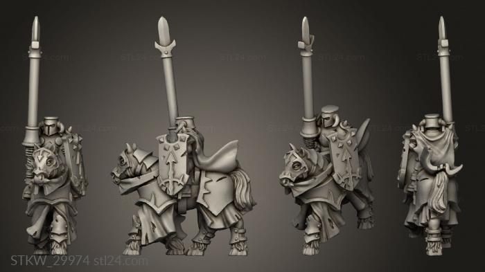 Military figurines (heavy cavalry knight, STKW_29974) 3D models for cnc