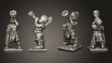 Military figurines light infantry musician 3d model