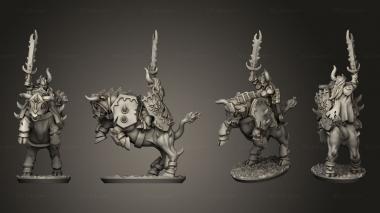Military figurines lord on bull 3d model