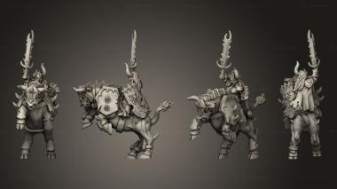 Military figurines lord on bull 3d model