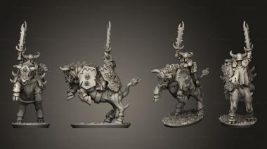 Military figurines lord on bull with helmet 3d model