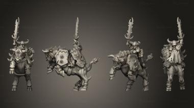 Military figurines lord on bull with helmet 3d model