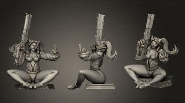 Military figurines Rebecca Edgerunners angry sitting 3d model