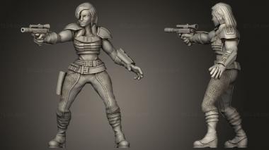 Military figurines Din Darin and Cara Dune Star Wars The Mandalorian 3d model