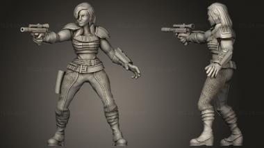 Military figurines Din Darin and Cara Dune Star Wars The Mandalorian 3d model