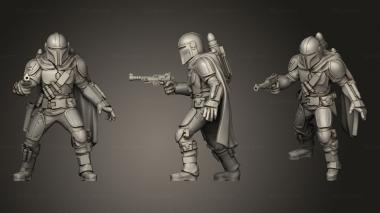 Military figurines Din Darin and Cara Dune Star Wars The Mandalorian 3d model