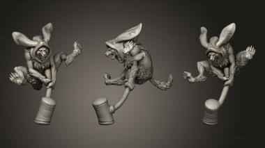 Military figurines Diorama Give me the egg Werewolf bunny female 3d model