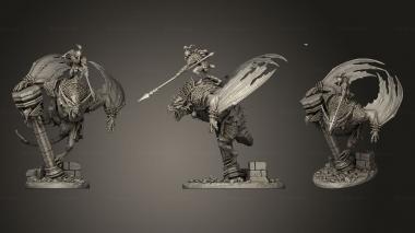 Military figurines Dire Bat Rider 3d model