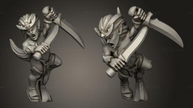 Military figurines dire elf blood seeker 3d model