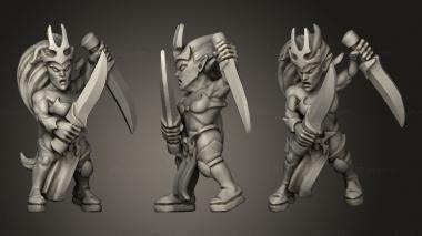 Military figurines dire elf blood seeker 3d model