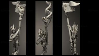 Military figurines dire elf blood seeker heart banner 3d model