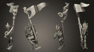 Military figurines dire elf blood seeker heart blank banner 3d model