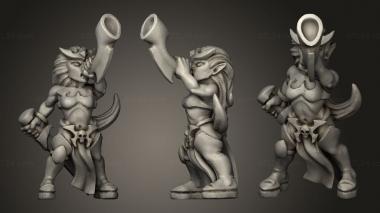 Military figurines dire elf blood seeker musician 3d model