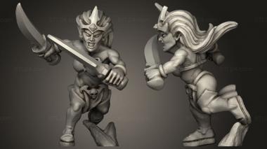 Military figurines dire elf blood seeker 3d model