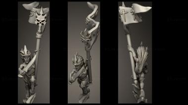 Military figurines dire elf blood seeker skull banner 3d model