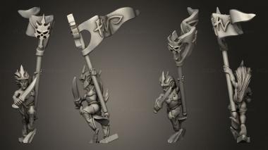Military figurines dire elf blood seeker skull banner 3d model
