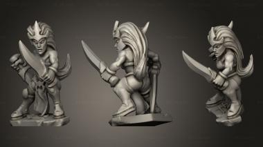 Military figurines dire elf blood seeker 3d model