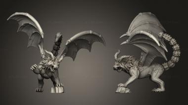 Military figurines dire elf manticore 3d model