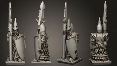 Military figurines dire elf spear blank shields 3d model