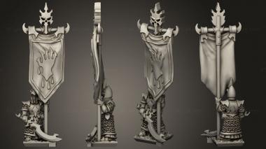 Military figurines dire elf spear blank shields banner 3d model