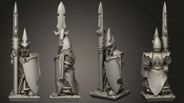 Military figurines dire elf spear blank shields 3d model