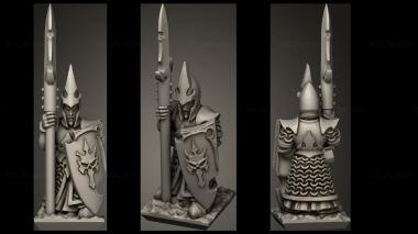 Military figurines dire elf spear skull shields 3d model