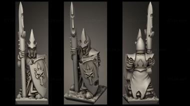 Military figurines dire elf spear skull shields 3d model