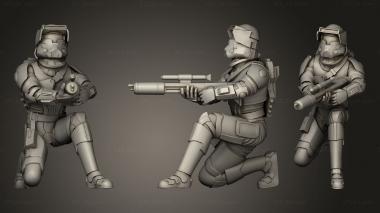 Military figurines Downed Damage Trooper 3d model